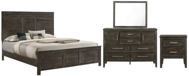 New Classic® Home Furnishings Andover 4-Piece Nutmeg Queen Panel Bedroom Set-0