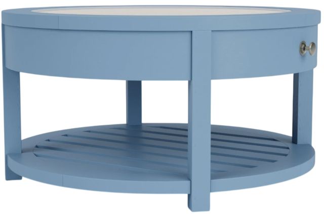 Riverside Furniture Rosalie Cabana Blue Round Cocktail Table-0