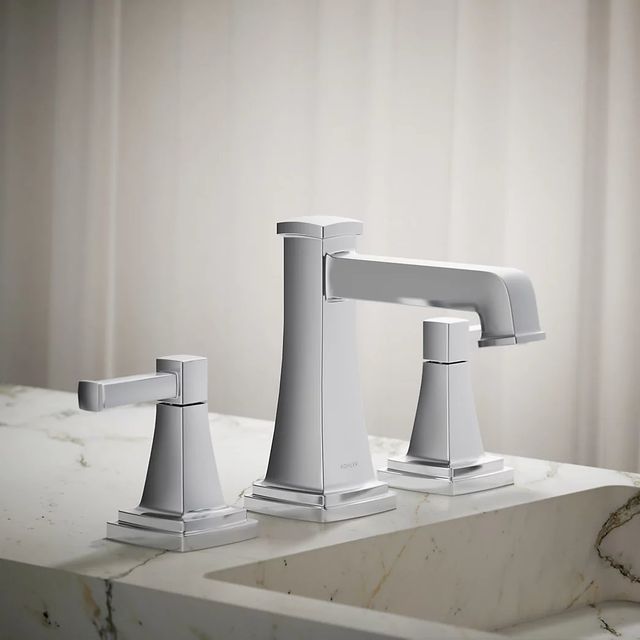 KOHLER® Riff® Polished Nickel 0.5 GPM Widespread Bathroom Sink Faucet-3