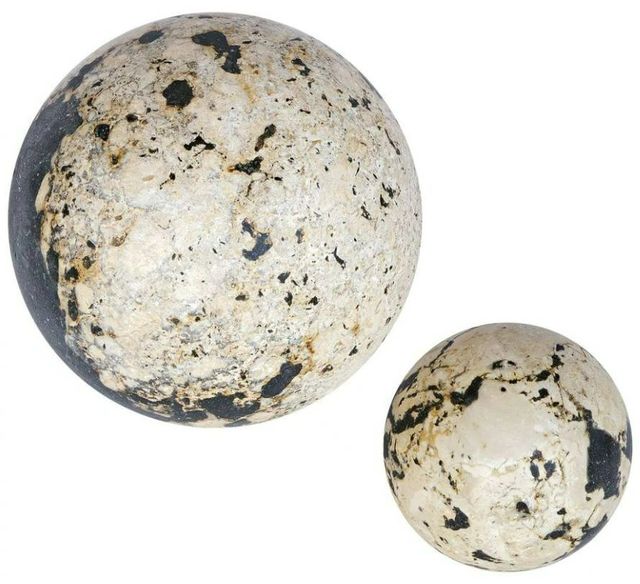 Uttermost® Nouveau 2-Piece Black/White Indoor-Outdoor Sphere Set-0