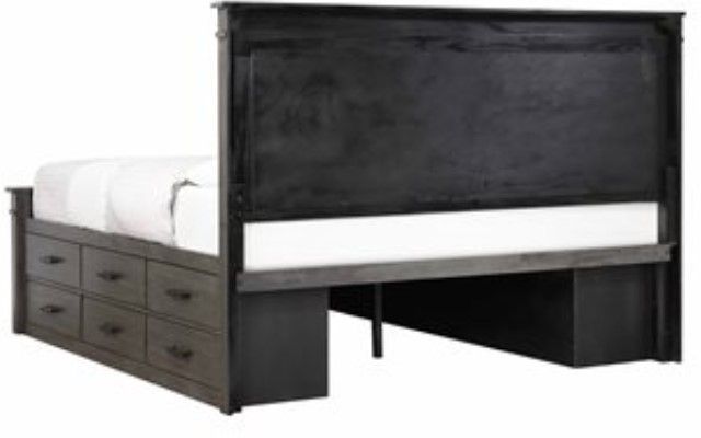 Emerald Home Glacier Bay Warm Gray Queen Captain's Bed-2