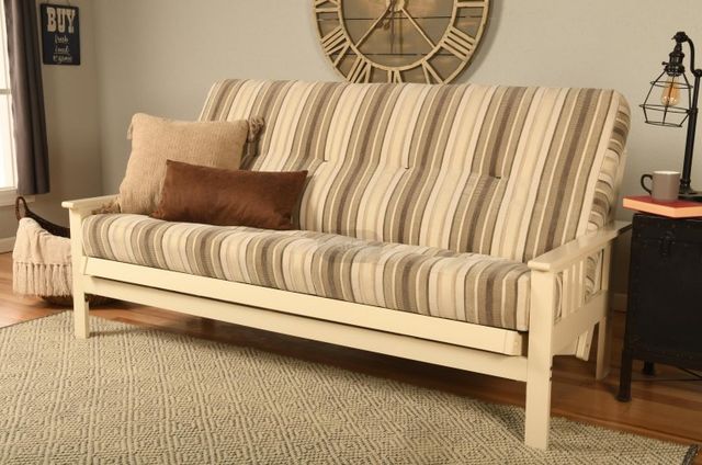 Kodiak Furniture Monterey Parma Gray/Antique White Full Futon with Mattress-1
