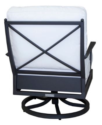 Lane Venture® Winterthur Estate Obsidian Black Swivel Rocker X-Back Chair-1