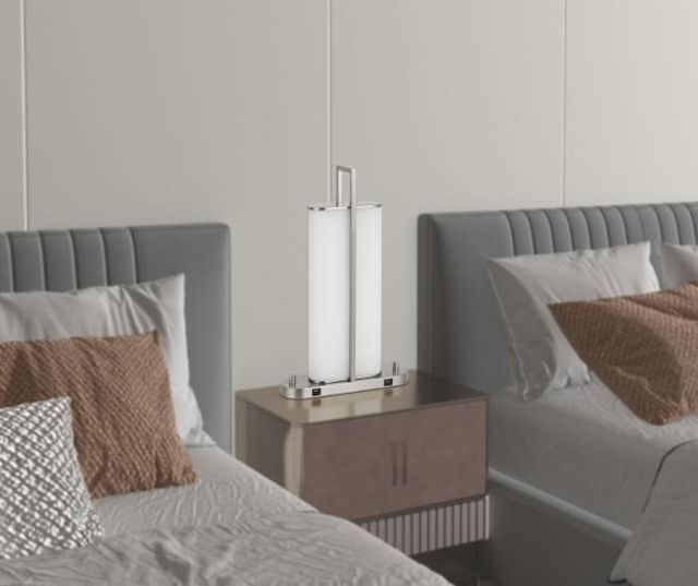 Cal® Lighting & Accessories Zamora Brushed Steel Desk Lamp-3