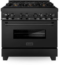 ZLINE 36"  Black Stainless Steel Pro Style Dual Fuel Range