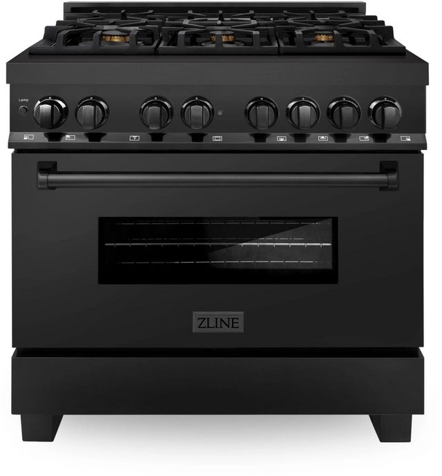 ZLINE 36"  Black Stainless Steel Pro Style Dual Fuel Range