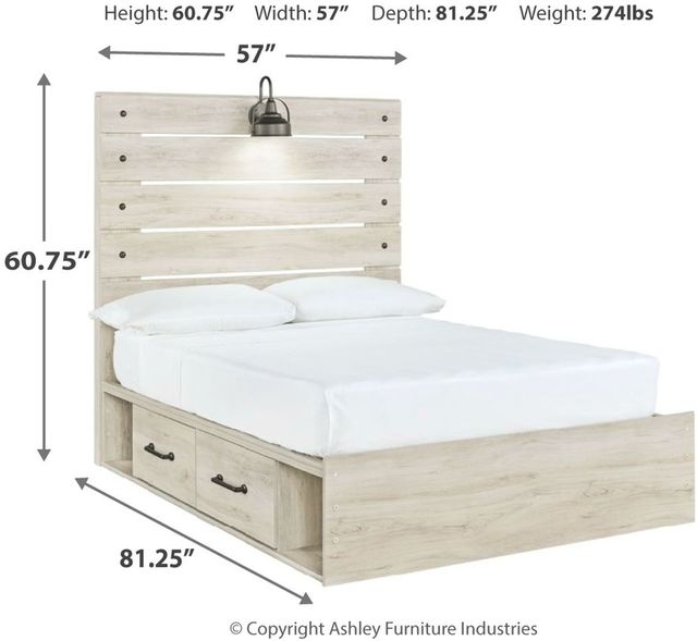 Signature Design by Ashley® Cambeck Whitewash Full Panel Bed with 4 Storage Drawers-3