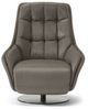 Natuzzi Editions Customizable Levante Leather Reclining Swivel Chair-0