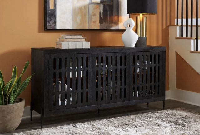 Signature Design by Ashley® Vallisburg Black/Natural Accent Cabinet-7