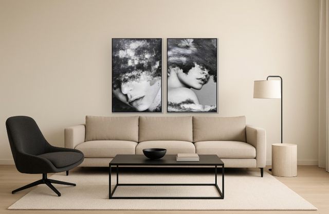 Classy Living 2-Piece Veiled Echoes in Monochrome Wall Art Set-1