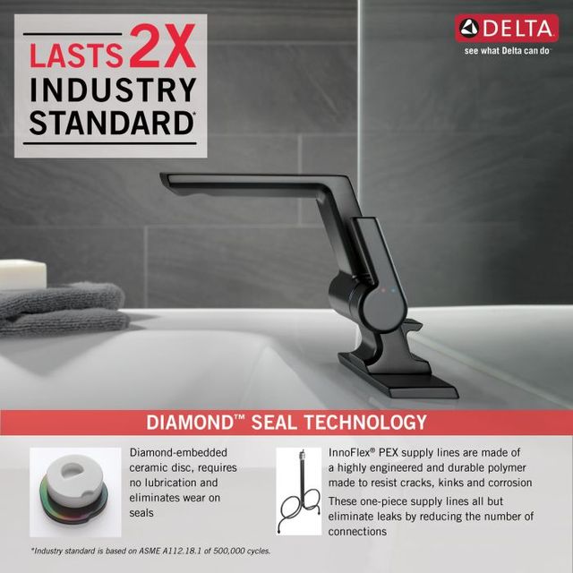 Delta Pivotal® Matte Black Single Handle Bathroom Faucet-4