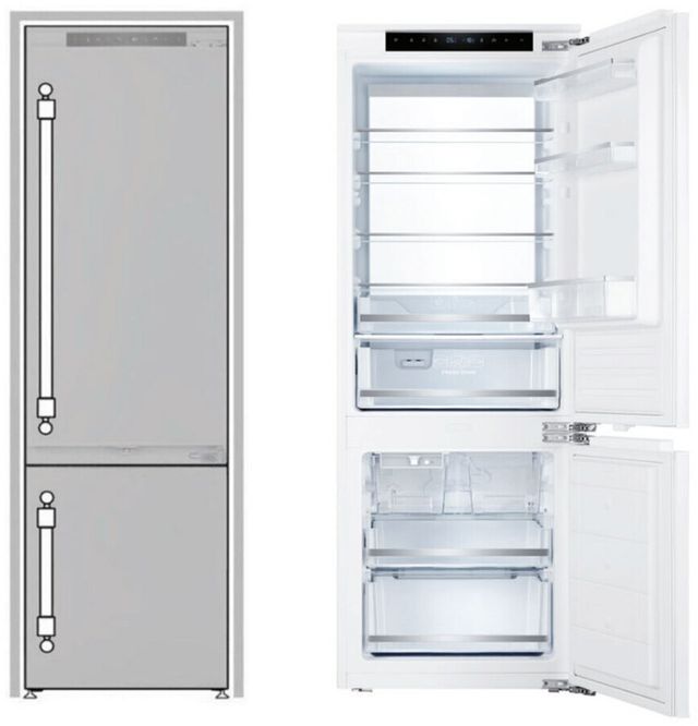Ilve® 24" 8.6 Cu. Ft. Panel Ready Built In Bottom Freezer Refrigerator-0