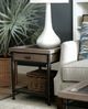 Hammary® Austin Antiqued Medium Brown Rectangular End Table with Hammered Bronze Frame-1