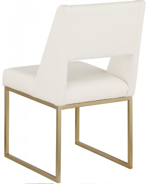 Meridian Furniture Jayce Cream Vegan Leather Dining Side Chair-2