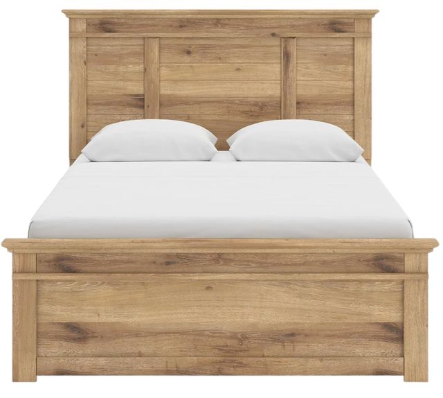 Signature Design by Ashley® Makidern Tan Queen Panel Bed with 2-Drawer Storage-3