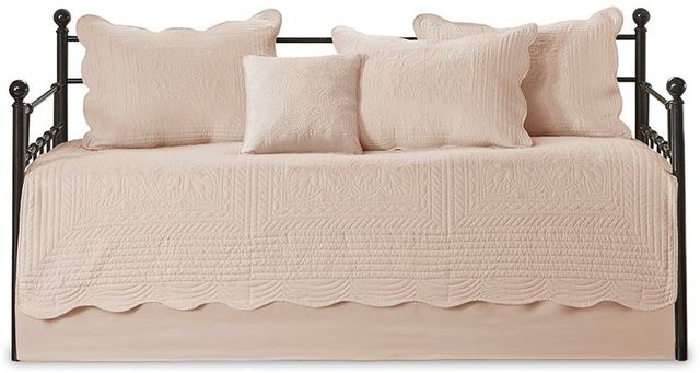 Olliix by Madison Park 6-Piece Blush Tuscany Reversible Scalloped Edge Daybed Cover Set-1