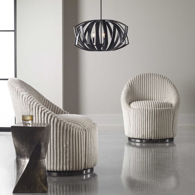 Uttermost® Thales Black Geometric Pendant Light-2
