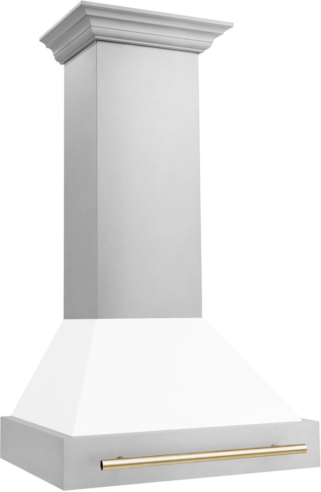 ZLINE Autograph Edition 30" White Matte Wall Mounted Range Hood-1