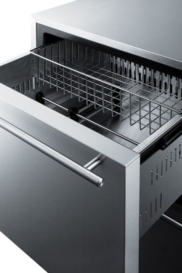 Summit® 24" 3.4 Cu. Ft. Stainless Steel/Panel Ready Upright Freezer-3