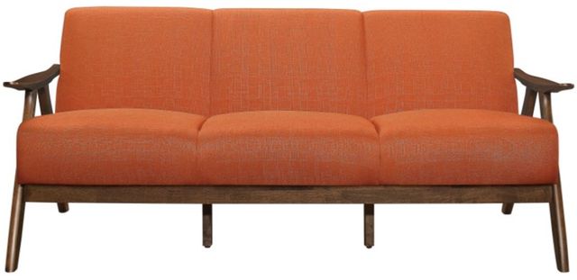 Homelegance® Damala Orange/Walnut Sofa-2