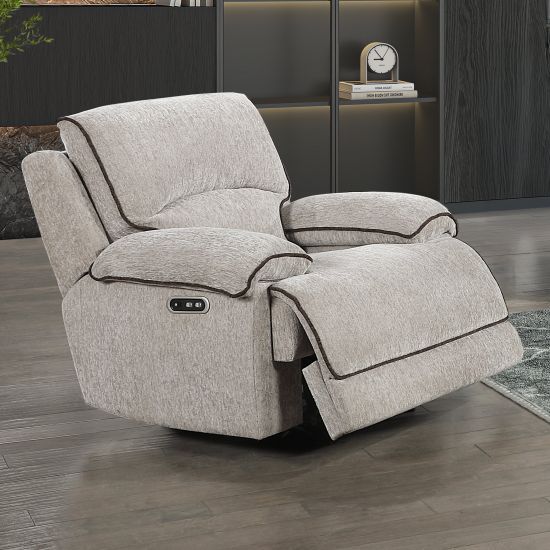 New Classic® Home Furnishings Camden Brown Power Glider Recliner with Power Headrest and Footrest-1