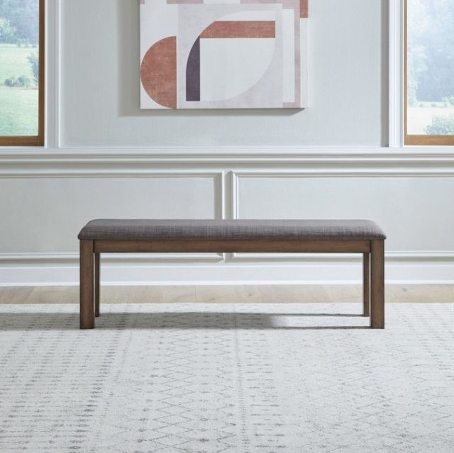 Liberty Furniture Brook Bay Gray/Sandstone Upholstered Dining Bench-1