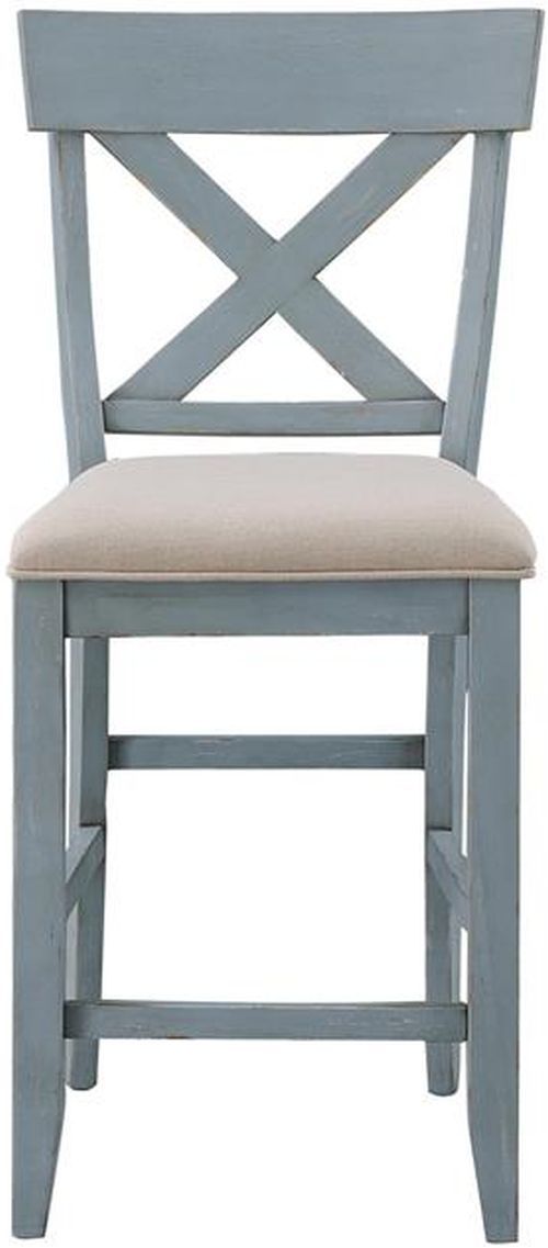 Coast2Coast Home™ Belsey 2-Piece Blue Counter Stool Set-2