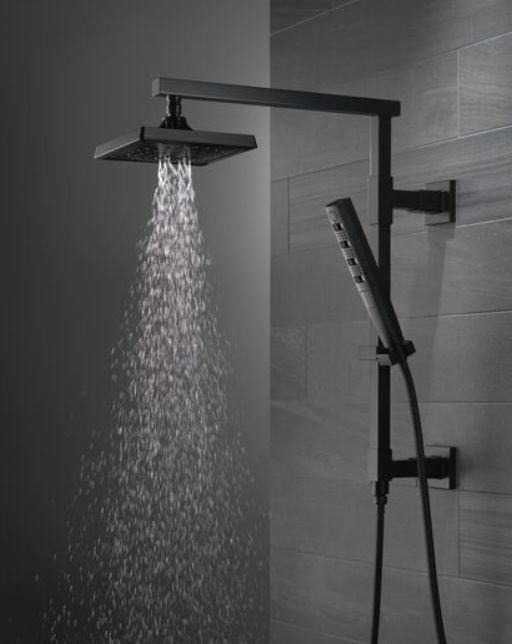 Delta Universal Showering Matte Black 18" Angular Shower Column-1