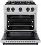 ZLINE Autograph Edition 30" Stainless Steel Pro Style Gas Range with Matte Black Accents-1