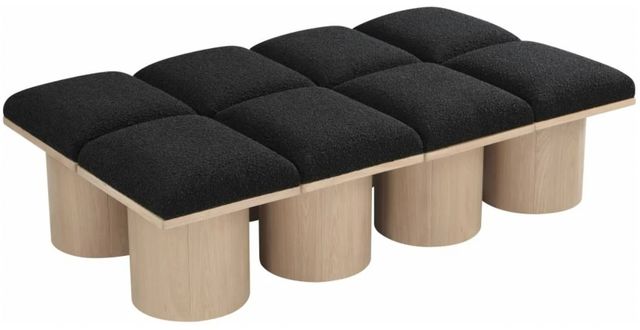 Meridian Furniture Pavilion 8-Piece Black/Natural 62" Modular Bench Set-0