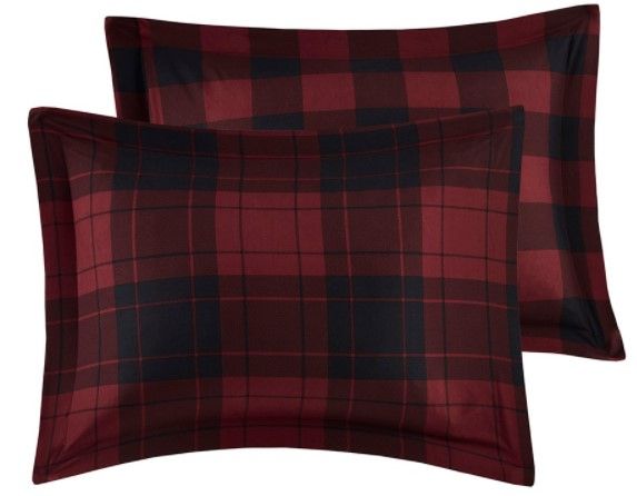 Olliix by Madison Park Everest Red Plaid Queen Reversible Complete Bedding Set-2