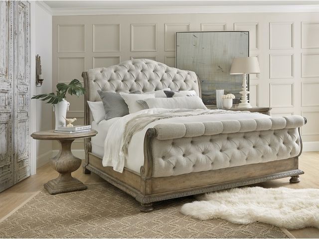 Hooker® Furniture Castella Antique Slate/Natural Tan California King Sleigh Bed-1