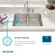 Elkay Lustertone® Classic Lustrous Satin 32-1/16" x 18-1/2" x 8" Equal Double Bowl Undermount Sink with Aqua Divide-4