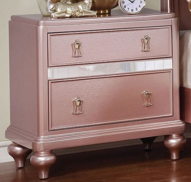 Furniture of America® Avior Rose Gold Nightstand