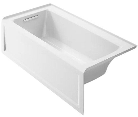 KOHLER® Archer® White 60" x 30" Alcove Bath with Bask® Heated Surface, Alcove Left Drain-0