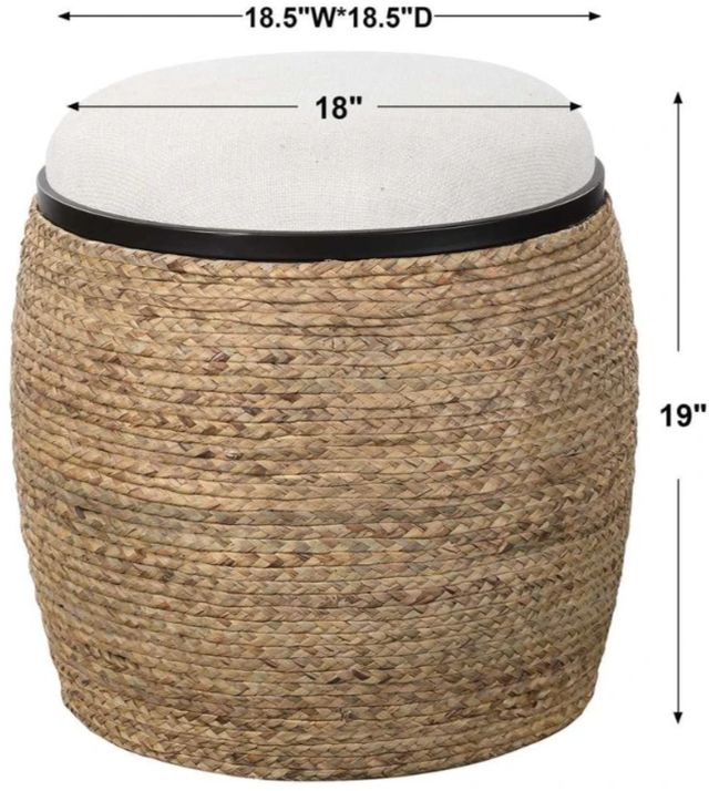 Uttermost® Island Light Beige/Natural Accent Stool-2