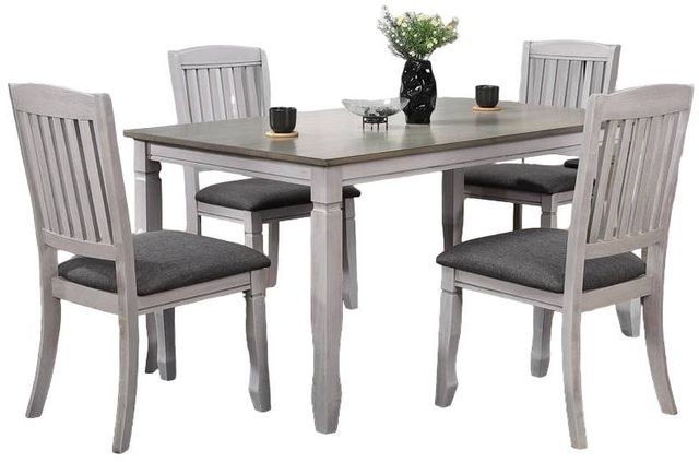 Urban Styles Furniture Lakeview 5-Piece Gray/Ivory Dining Set-0