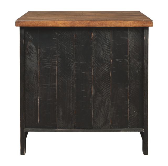 Signature Design by Ashley® Valebeck Light Brown End Table with Rustic Black Base -3