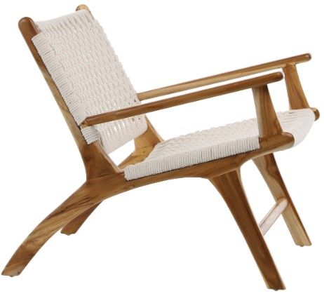 Dovetail Furniture Calvin Natural Stained/White Rope/Wooden Occasional Chair-2