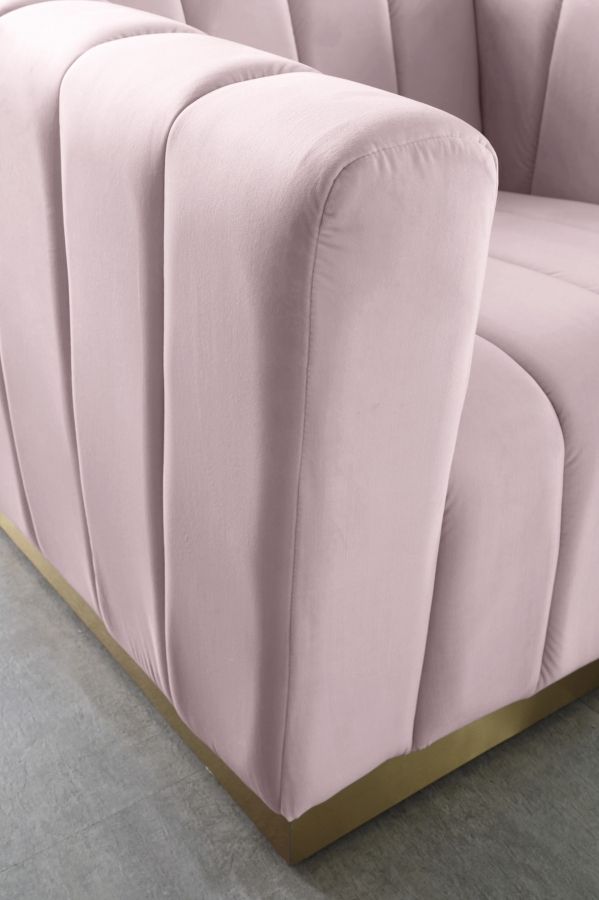 Meridian Furniture Marlon Pink Velvet Loveseat-3