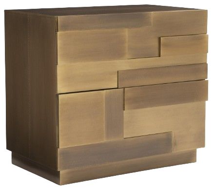 Bernhardt Acora Bernhardt Interiors Aged Brass Nightstand-0