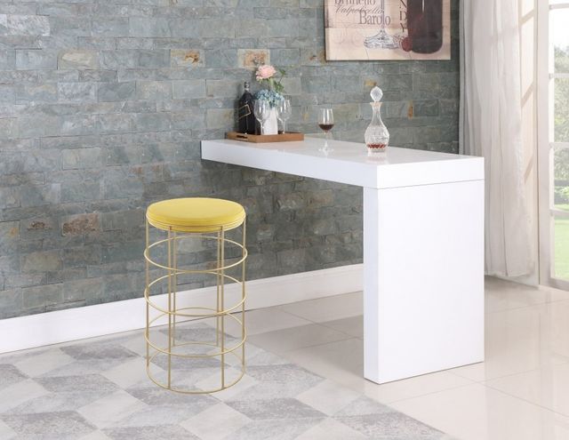 Meridian Furniture Rebar Yellow Velvet Bar Stool-1