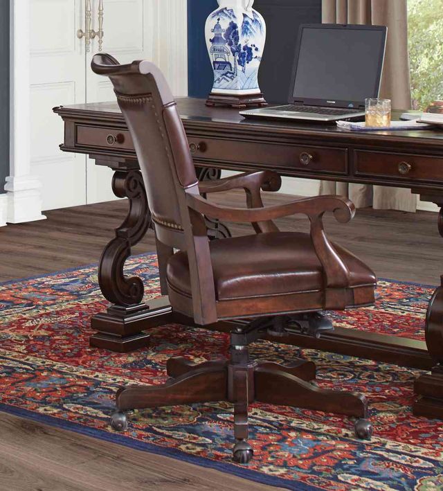 Aspenhome® Sheffield Warm Rubbed Brown Office Arm Chair-1