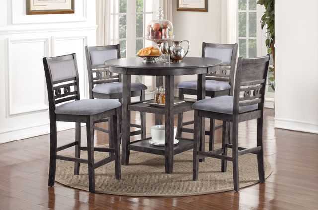 New Classic® Home Furnishings Gia 5-Piece Gray Counter Height Table Set-1
