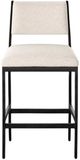Four Hands Valeene Black Cast Aluminum/Crypton Nomad Snow Counter Stool-1