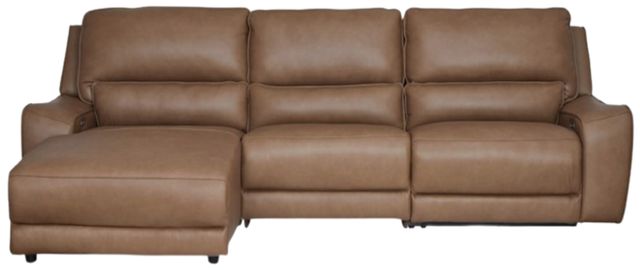 Signature Design by Ashley® DeepWakes 3-Piece Caramel Left-Arm Facing Power Reclining Sofa Sectional and Chaise-0