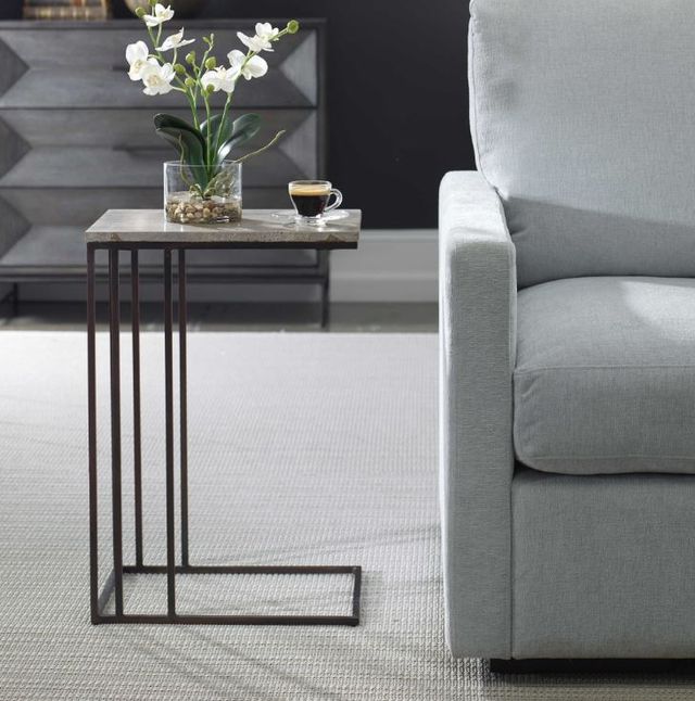 Uttermost® Theodore Titanium Accent Table with Dark Bronze Base-1