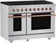 Hauslane HausPro 48" Stainless Steel Pro-Style Gas Range with Rose Gold Knobs-3