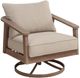 Signature Design by Ashley® Francis Beach Gray/Natural Aluminum/Fabric/Wicker Outdoor Swivel Lounge-0