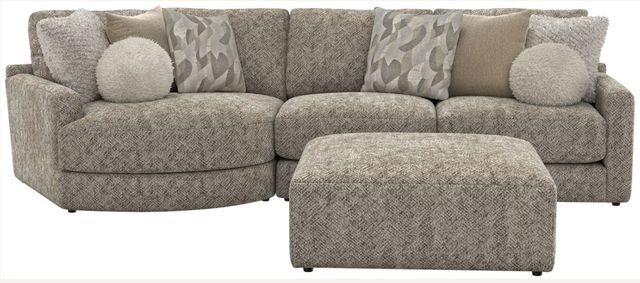 Jackson Furniture Turner 3-Piece Mushroom Sectional with Ottoman-3